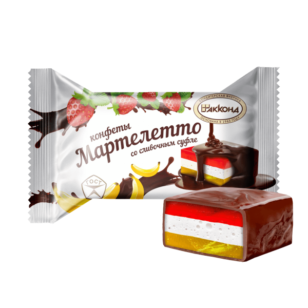 Десерт Мартелетто в йогуртовой глаз. Клубника-Банан 2кг (Акконд)