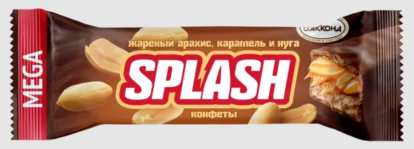 Конфеты Сплеш МЕГА жареный арахис,карамель и нуга 4кг (Акконд)