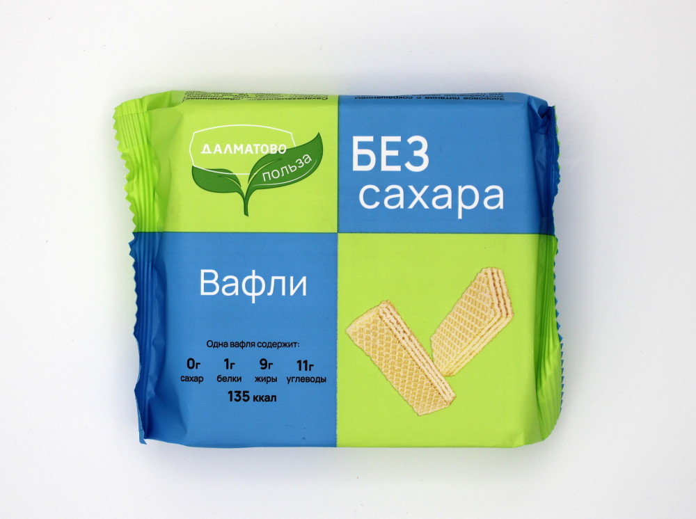 Вафли Далматово со вк.топленого молока БЕЗ САХАРА  150гр*12шт (Далматово)