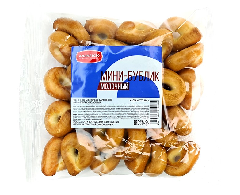 Мини-бублик молочный 350гр*12шт (Далматово)
