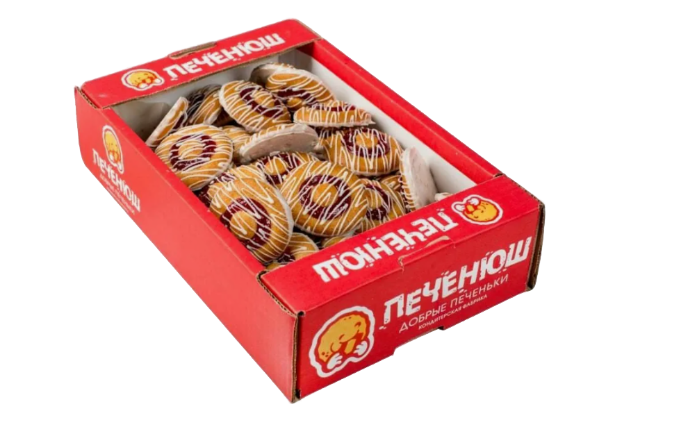 Печенье Печенюш Вишневич в белой глазури 0,400кг(Добрые печеньки)