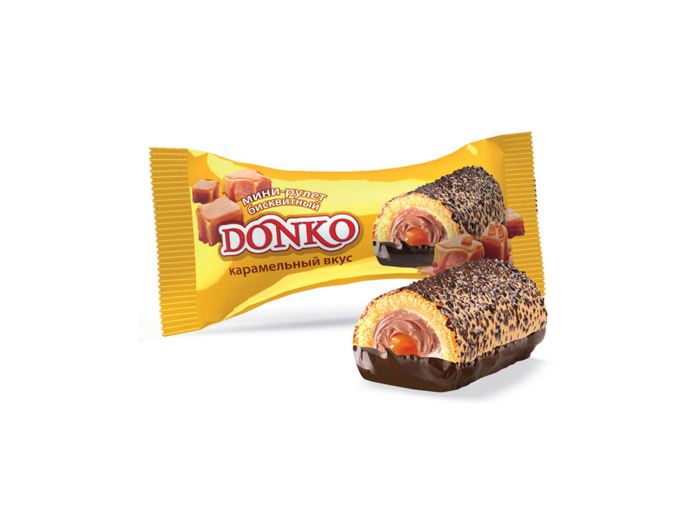 Мини-рулет биквит Donko карамел.вкус 2,1кг(Донко)