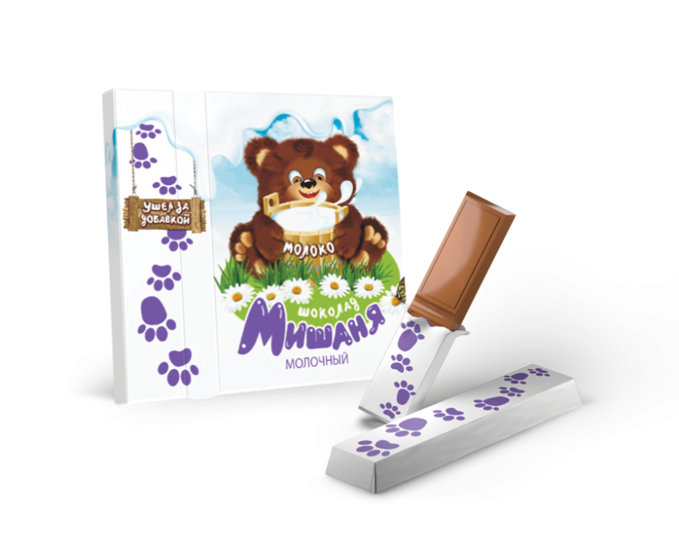 Шоколад "Мишаня" с мол.нач.фас. 40гр*96шт (Донко)
