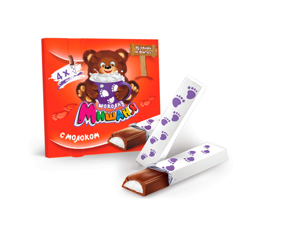 Шоколад "Мишаня" с молоком 45гр*96шт (Донко)