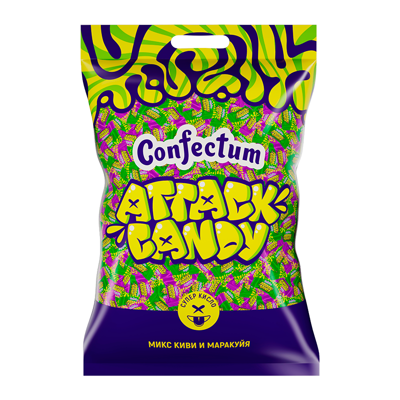Карамель Confectum Attack Candy Киви и Маракуйя 0,5кг-6шт