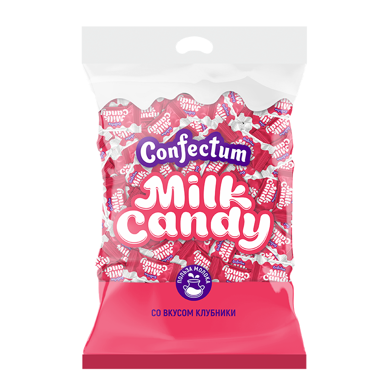 Карамель Confectum Milk Candy Клубника 0,5кг-6шт