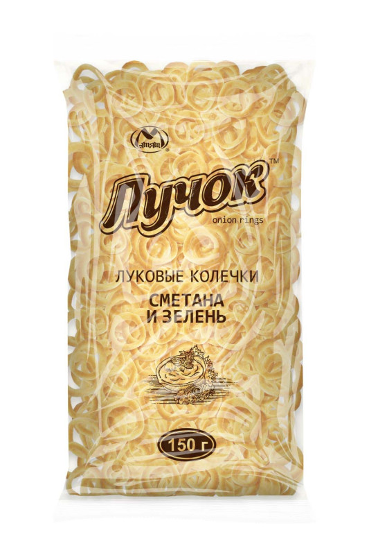 Чипсы картоф кольца Лучок вкус сметаны и зелени 150г-10