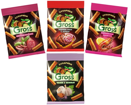 Сухарики Gross ассорти 40гр-60шт