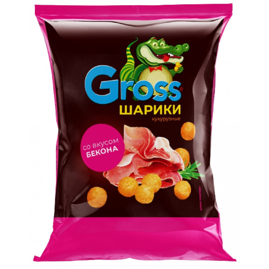 Шарики кукурузные Gross вкус бекона 60гр-20шт