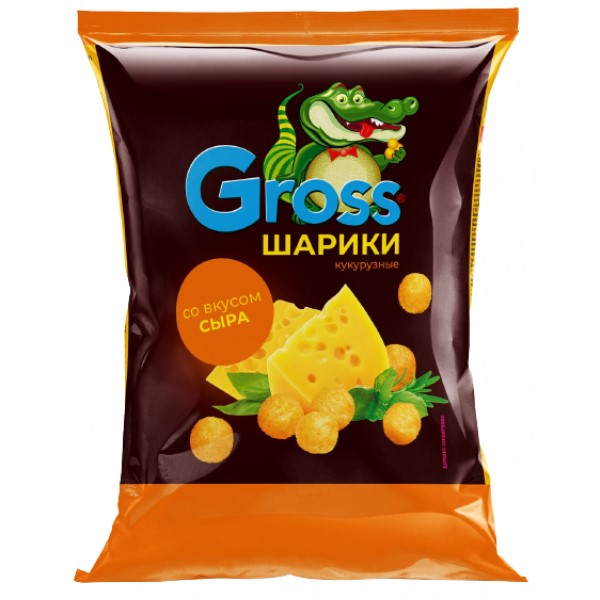 Шарики кукурузные Gross вкус сыра 60гр-20шт