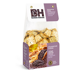 Итал.хлебцы Baker House черн.кунж,отруби 250г-7ш