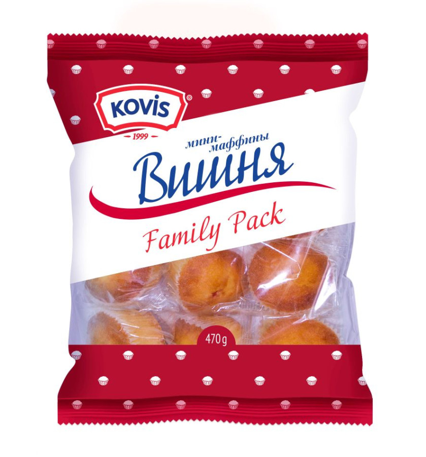 Мини-кексы Kovis с вишней 470г-6шт