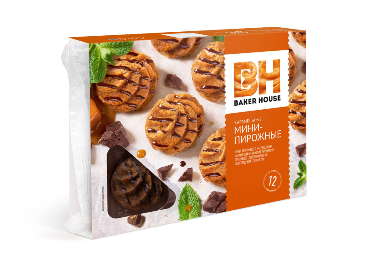 Мини-пирожные крошковые BH карамельные 240г-10шт