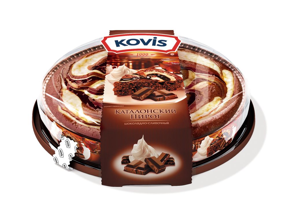 Пирог бискв Kovis с крем.нач.шок-слив 400г 6ш