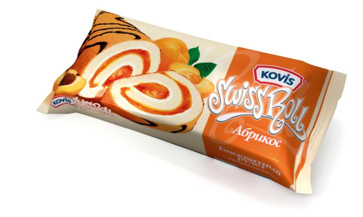 Рулет бис.Kovis с крем абрикос 175г 15ш