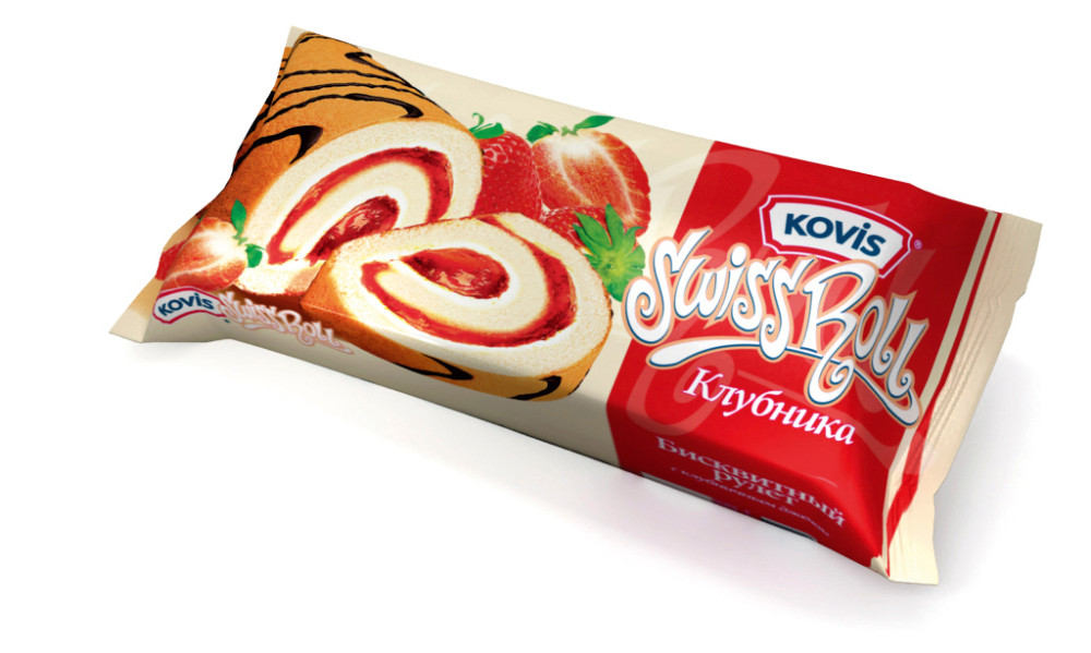 Рулет бис.Kovis с крем и начинк клубника 175г 15ш