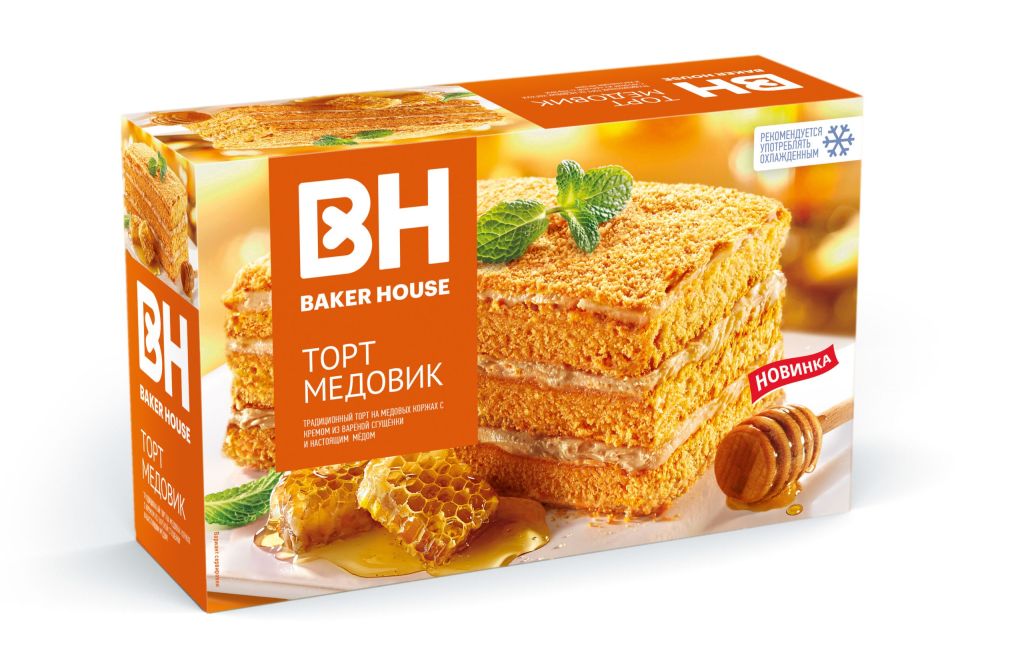 Торт бискв Baker House Медовик 350г 8шт